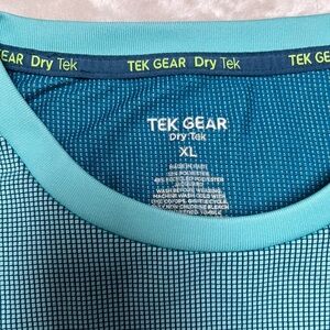 Turquoise and Navy Dry Tek Performance Work Out Athleisure Athletic Tee XL